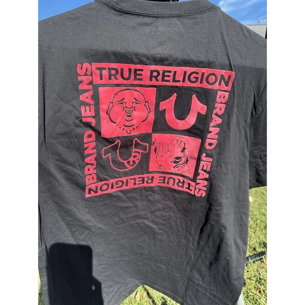 NWT TRUE RELIGION MSRP $59 MEN BLACK CREW‎ NECK SHORT SLEEVE T-SHIRT